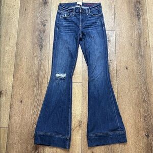 Alice + Olivia Beautiful Low Rise Bell Distressed Jeans in Forever or Never 25